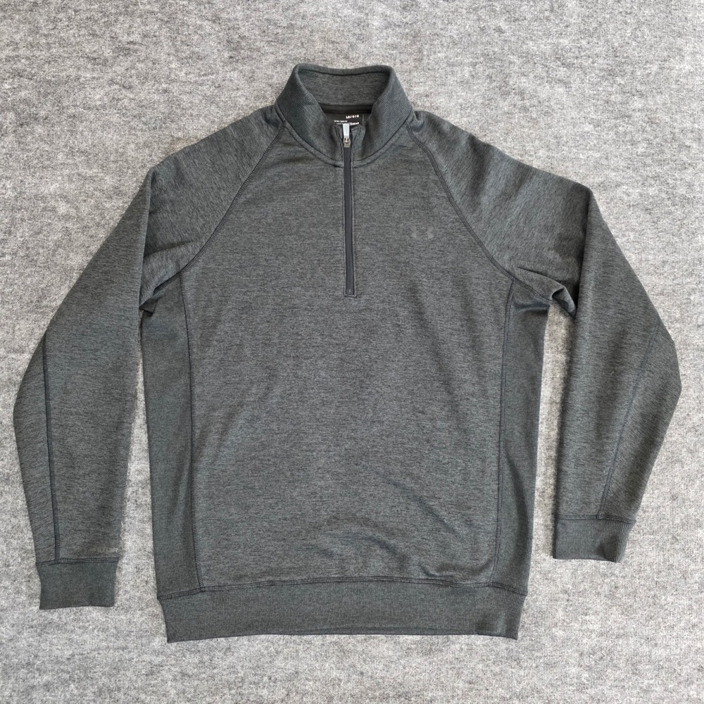 Under Armour Storm Pullover Mens Large Gray Loose 1/4‎ Zip ColdGear Golf Sweater